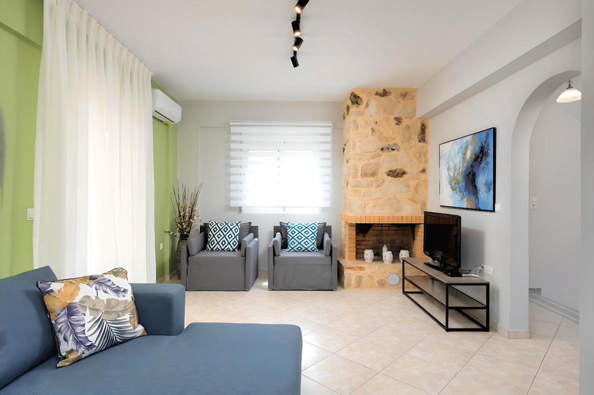 Mare Blue Villas Heated Pool Kournás Eksteriør billede