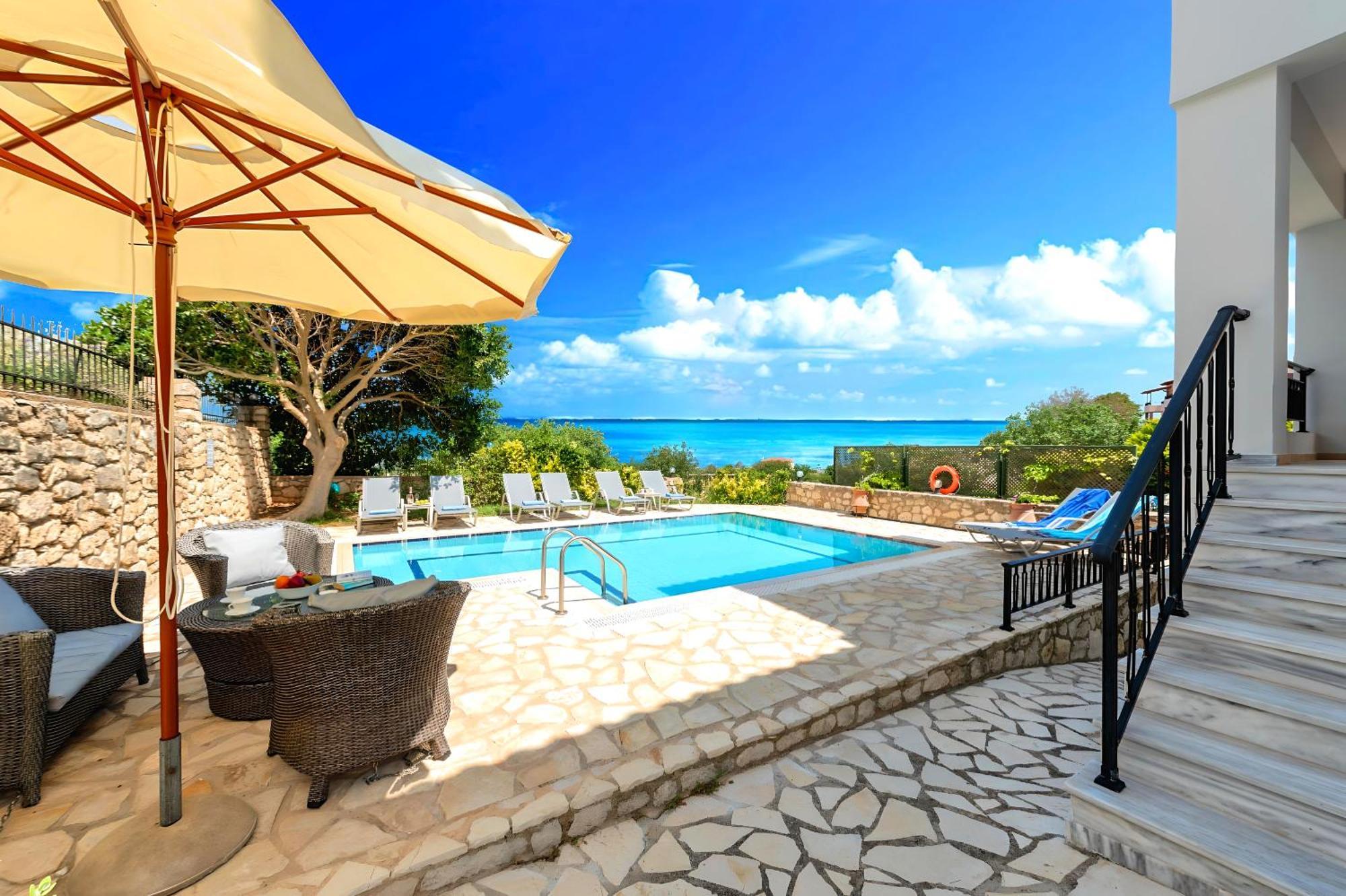 Mare Blue Villas Heated Pool Kournás Eksteriør billede