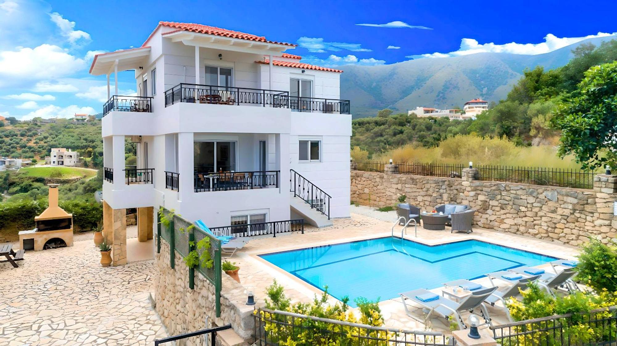 Mare Blue Villas Heated Pool Kournás Eksteriør billede