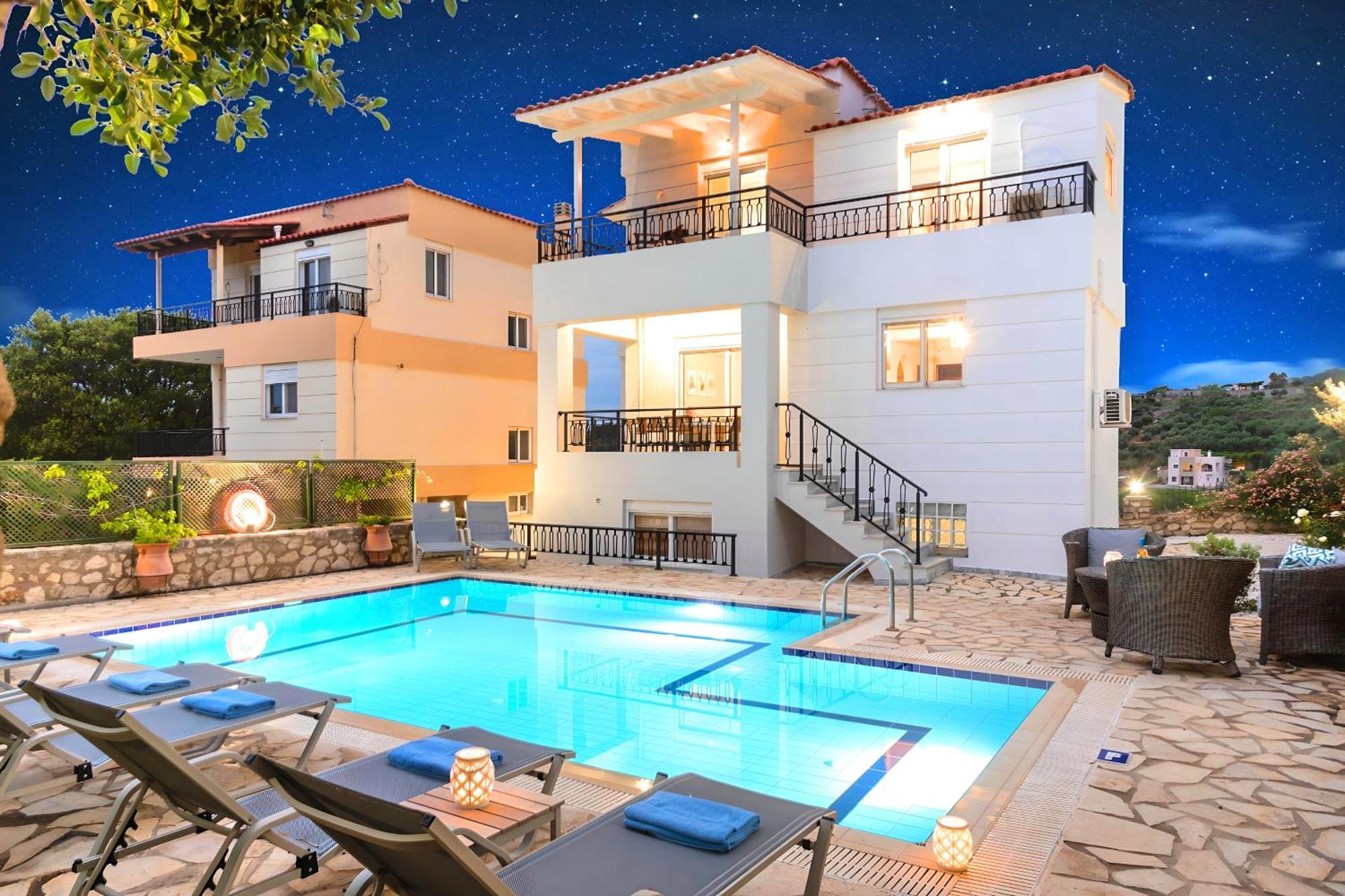 Mare Blue Villas Heated Pool Kournás Eksteriør billede